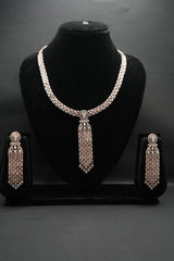 Luxurious Rose gold Necklace with Beautiful Earrings set