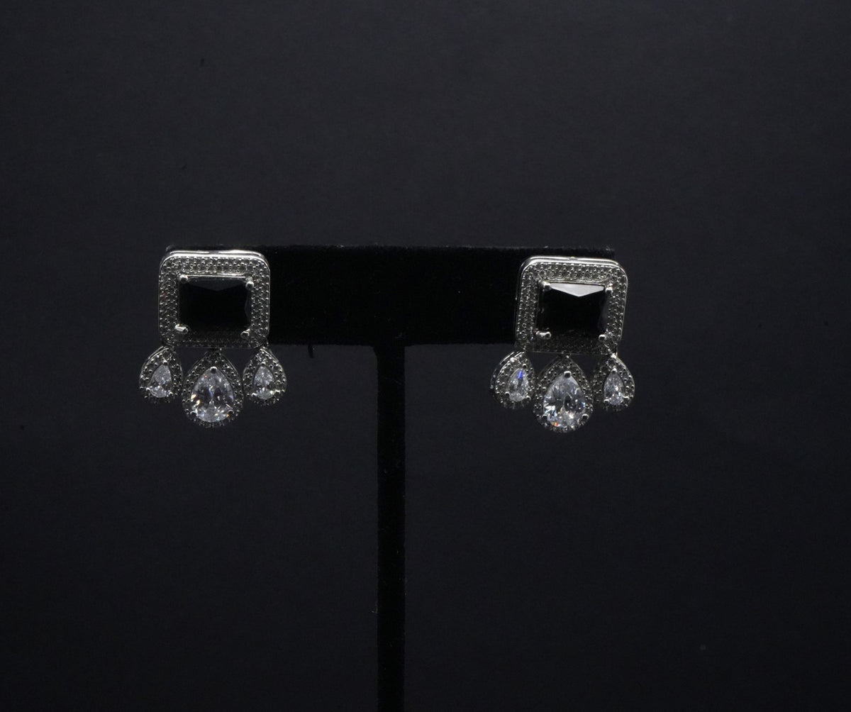 Art Deco Noir crystal stone Simulant Earrings