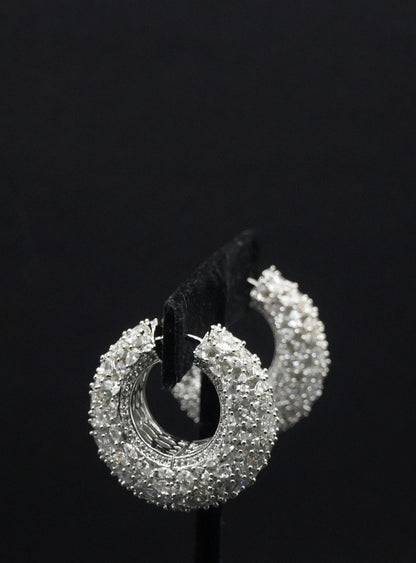 Luxury Pave-Set Crystal Hoop Bali
