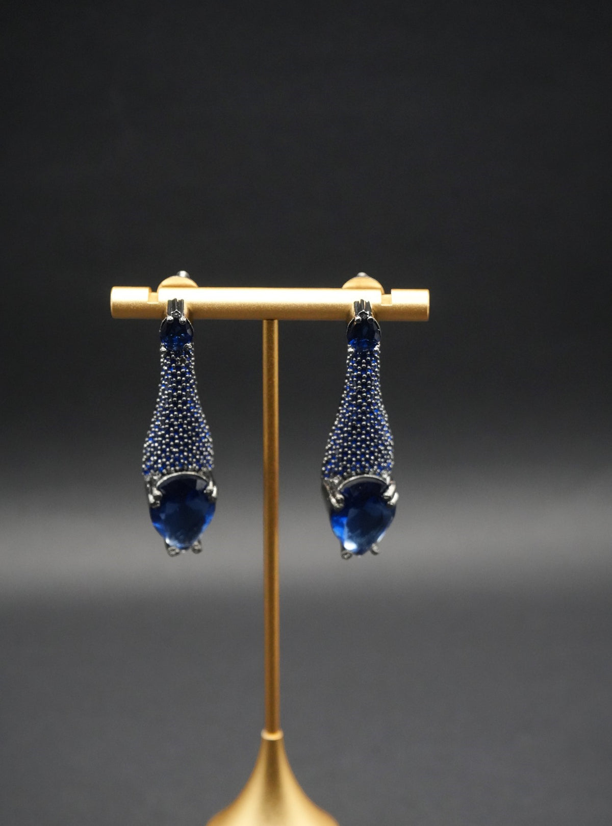 Midnight Sapphire Drop Earrings