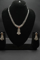 Intricate Crystal Pendant Necklace and Earrings Set