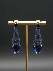 Midnight Sapphire Drop Earrings